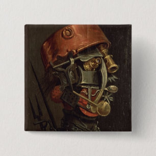 The Cook (oil on panel) 15 Cm Square Badge
