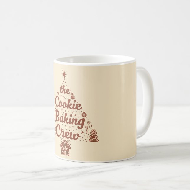 The Cookie Baking Crew Christmas Tree Design Coffee Mug (Front Right)