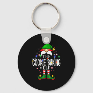The Cookie Baking Elf Christmas Family Pajama Part Key Ring