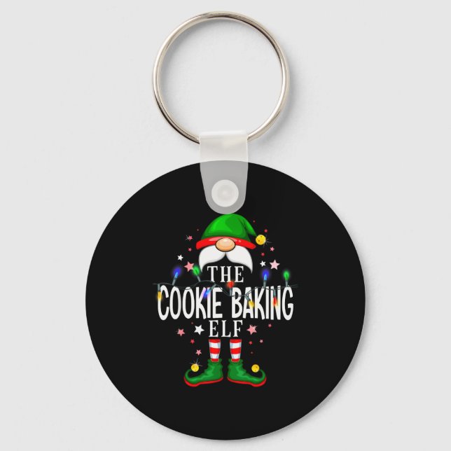 The Cookie Baking Elf Christmas Family Pajama Part Key Ring (Front)