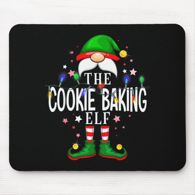 The Cookie Baking Elf Christmas Family Pajama Part Mouse Mat (Front)