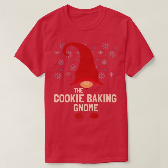 The Cookie Baking Gnome Christmas Family Matching  T-Shirt (Design Front)