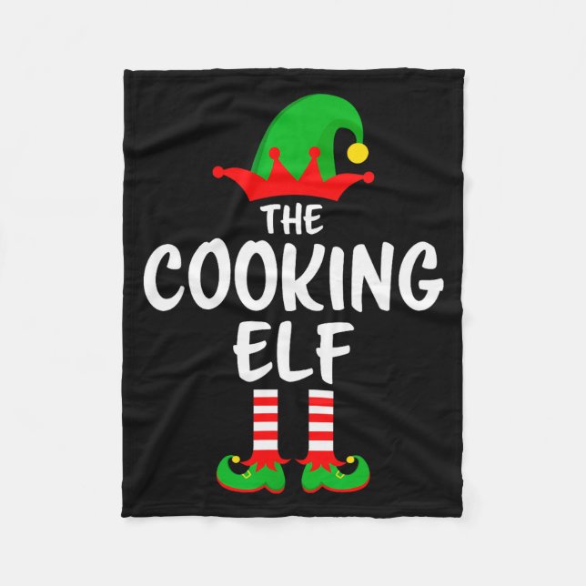 The Cooking Elf Matching Family Christmas  Fleece Blanket (Front)