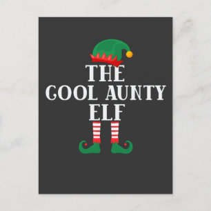 The Cool Aunty Elf Funny Christmas  Holiday Postcard