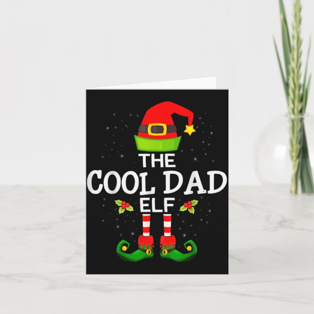 The Cool Dad Elf Christmas Family Matching Pajama  Card (Front)