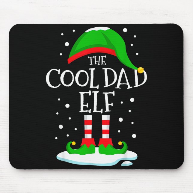 The Cool Dad Elf Christmas Family Matching Xmas Da Mouse Mat (Front)