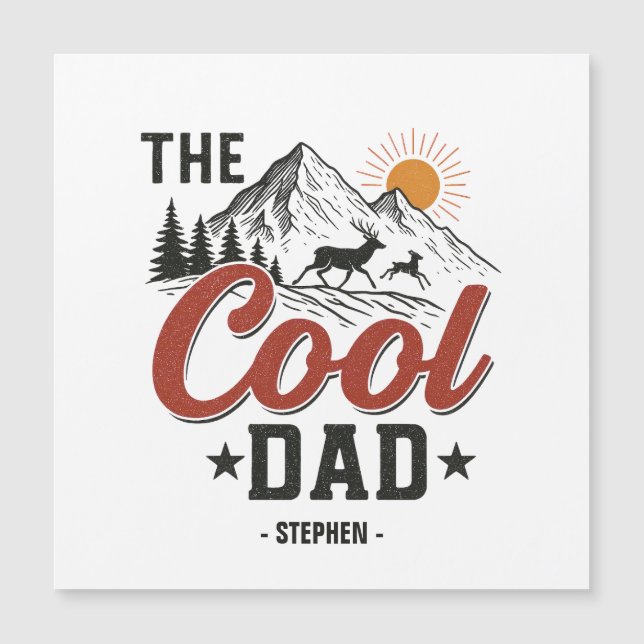 The Cool Dad – Rustic Mountain and Deer Design (Front)