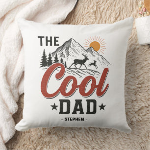 The Cool Dad – Rustic Mountain and Deer Design Cushion