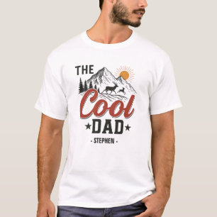 The Cool Dad – Rustic Mountain and Deer Design T-Shirt