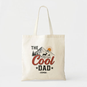 The Cool Dad – Rustic Mountain and Deer Design Tote Bag