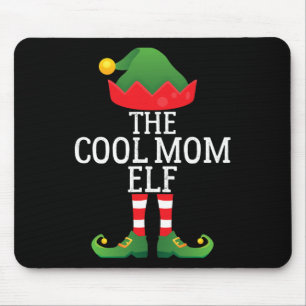 The Cool Mum Elf Funny Xmas Family Pajama Matching Mouse Mat