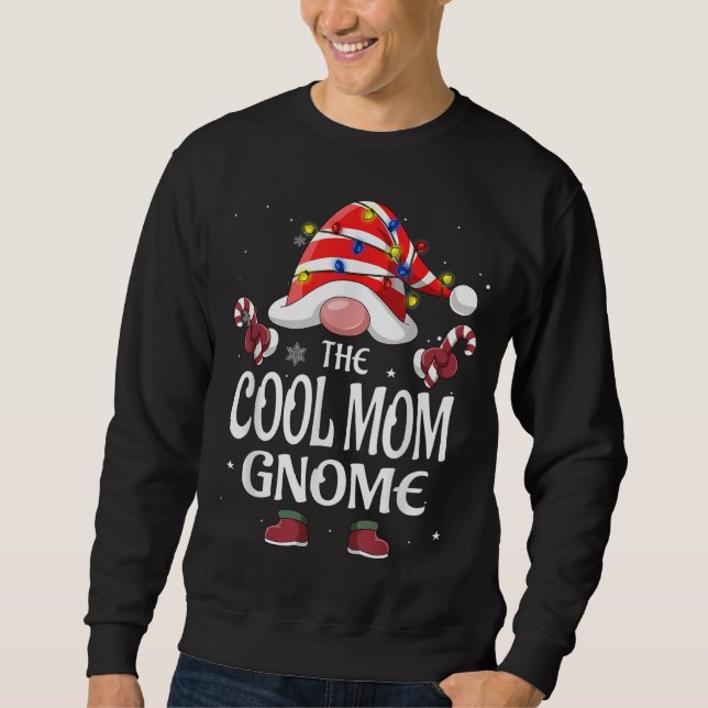 The Cool Mum Gnome Tree Light Buffalo Plaid Christ Sweatshirt (Front)