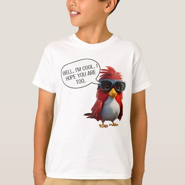 The Cool Red Bird Kid's T-Shirt (Front)