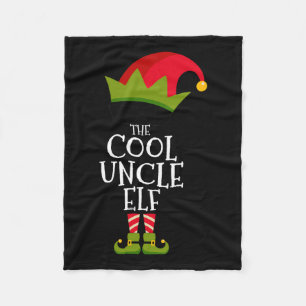The Cool Uncle Elf Matching Family Group Gift Chri Fleece Blanket