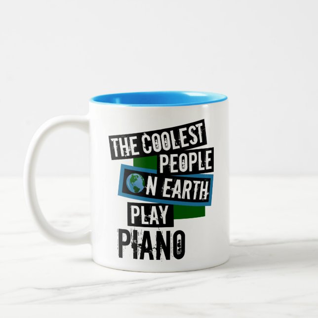 The Coolest People on Earth Play Piano Two-Tone Coffee Mug (Left)