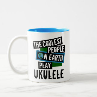 The Coolest People on Earth Play Ukulele Two-Tone Coffee Mug