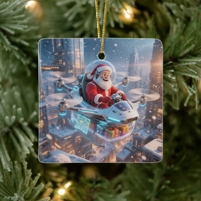 The Coolest Sci-Fi Santa Ceramic Ornament (Tree)