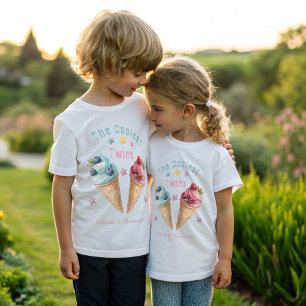 The Coolest Twins Ice Cream Birthday Party Baby T-Shirt