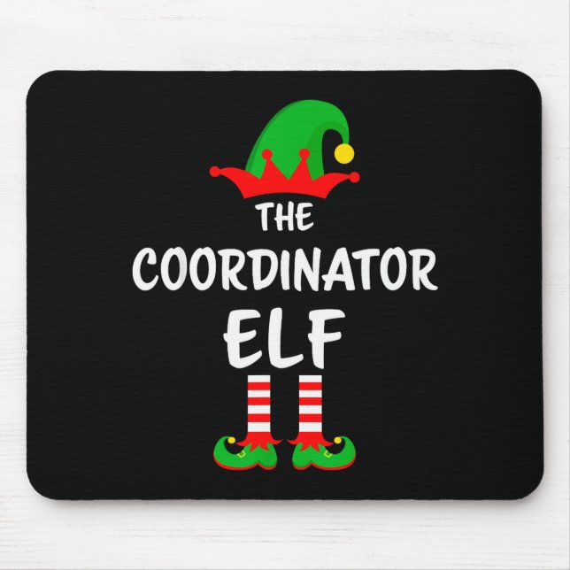 The Coordinator Elf Matching Family Christmas  Mouse Mat (Front)