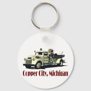 The Copper City Firetruck Key Ring