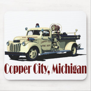 The Copper City Firetruck Mouse Mat