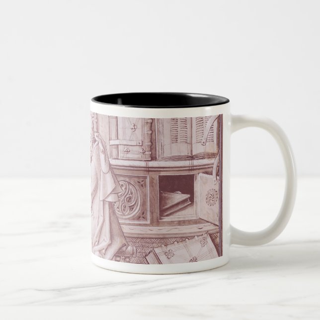 The copyist Jean Mielot Two-Tone Coffee Mug (Right)