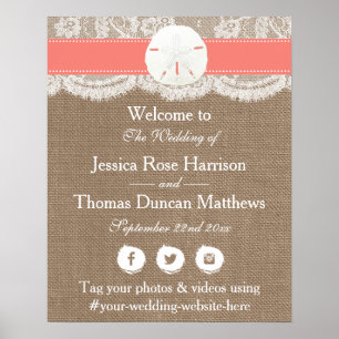 The Coral Sand Dollar Beach Wedding Collection Poster