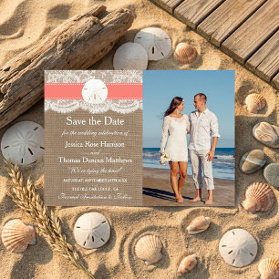 The Coral Sand Dollar Beach Wedding Collection Save The Date