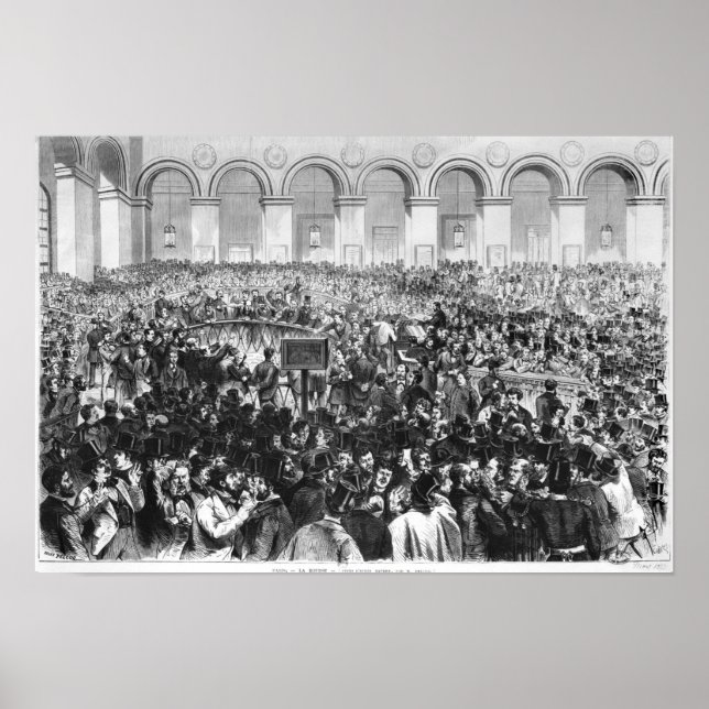 The 'Corbeille' at the Bourse of Paris, 1873 Poster (Front)