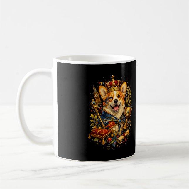 The Corgi King Coffee Mug (Left)