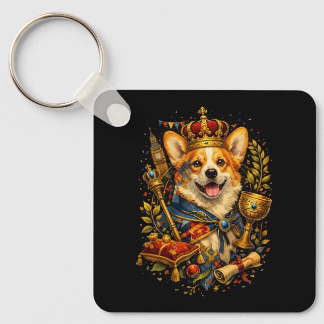 The Corgi King Key Ring (Front)