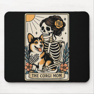 The Corgi Mom Tarot Card Skeleton Gothic Dog Mouse Mat