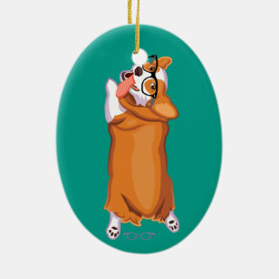 The Corgi Sploot Ceramic Tree Decoration