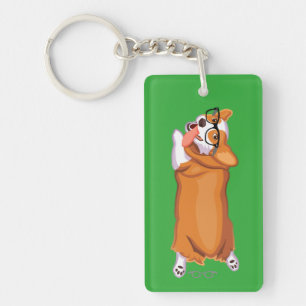 The Corgi Sploot Key Ring