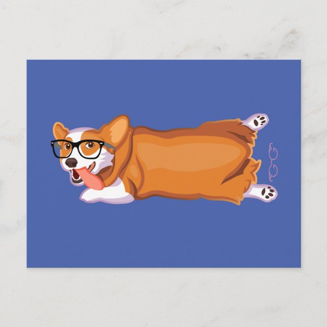 The Corgi Sploot Postcard (Front)