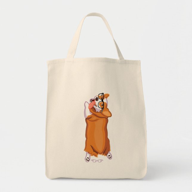 The Corgi Sploot Tote Bag (Front)