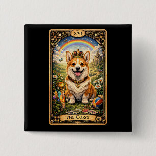 The Corgi Tarot Card 15 Cm Square Badge