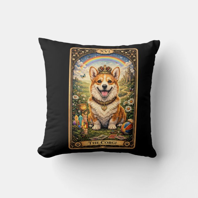 The Corgi Tarot Card Cushion (Front)