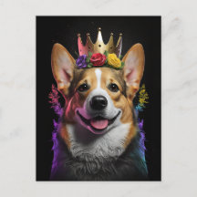 The Corgi's Crown - Dog Art Postcard