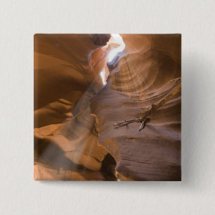 The Corkscrew in Upper Antelope Canyon, Navajo 15 Cm Square Badge