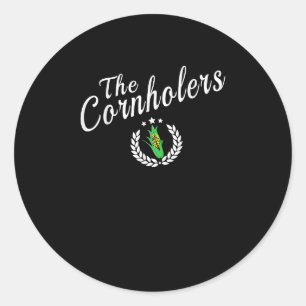 The Cornholers Funny Team Cornhole Tshirt Classic Round Sticker