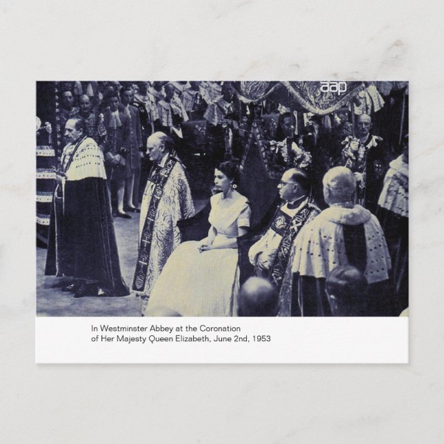 The Coronation of H.M. Queen Elizabeth Postcard (Front)