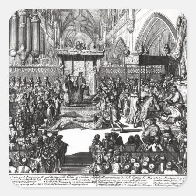The Coronation of King George I Square Sticker (Front)