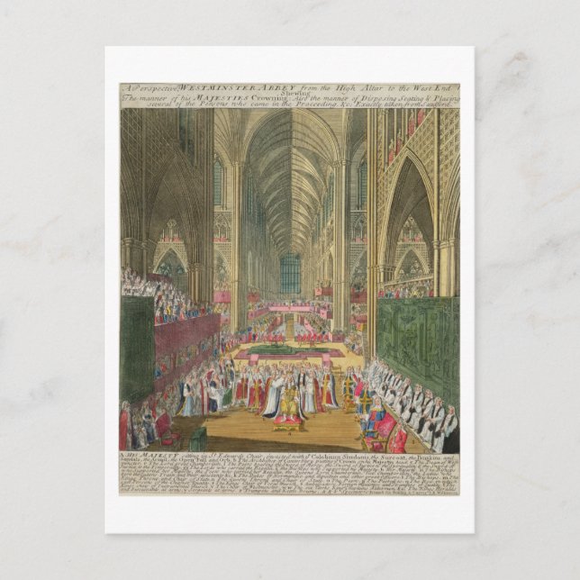 The Coronation of King James II (1633-1701) from a Postcard (Front)