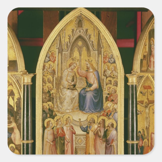 The Coronation of the Virgin, and Other Scenes Square Sticker (Front)