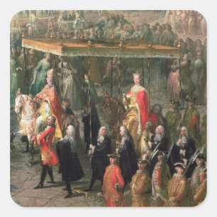 The coronation procession of Joseph II Square Sticker
