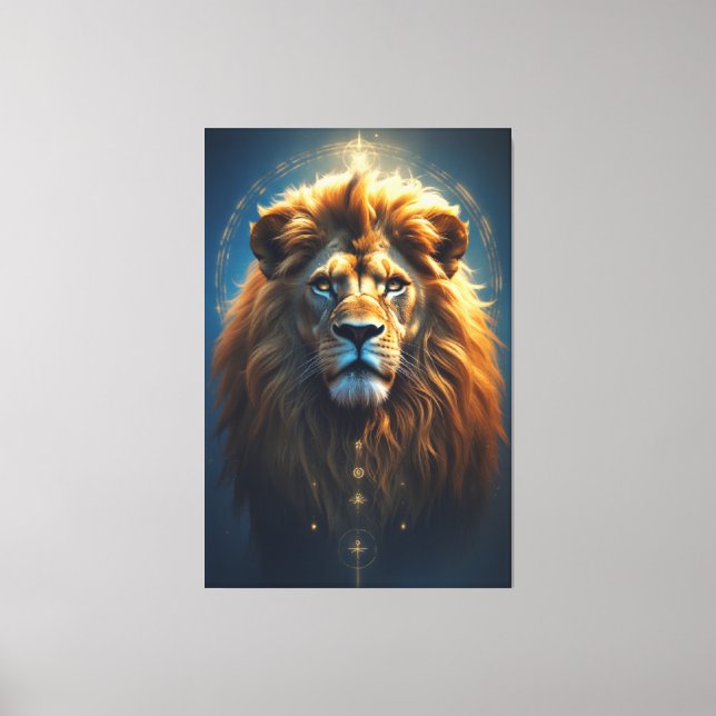 The Cosmic Lion – Guardian of Inner Power  Canvas Print (Front)