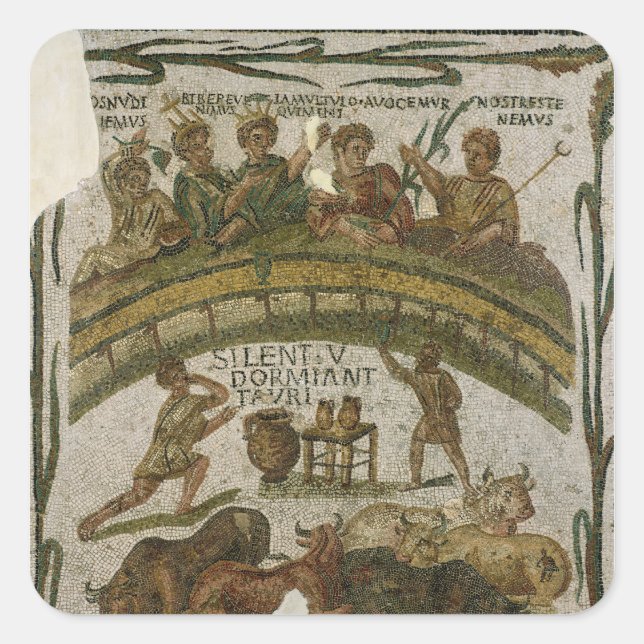 The Costume Banquet, from El-Jem  c.200-220 Square Sticker (Front)