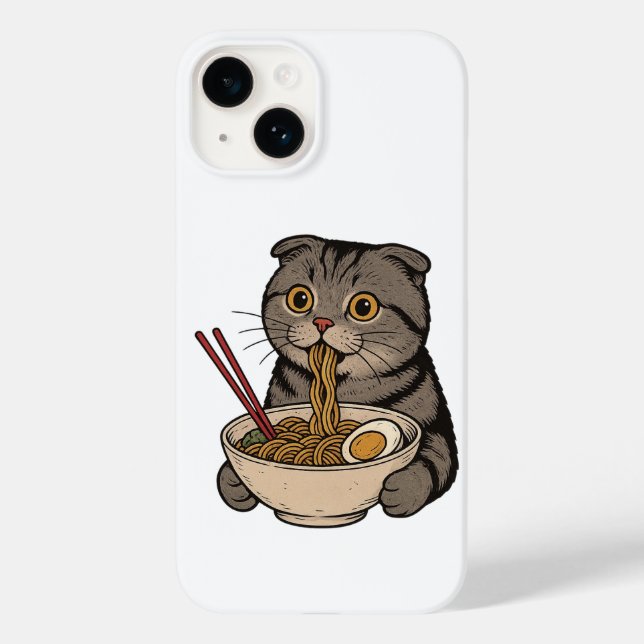  The Cosy Cat Slurping Noodles Case-Mate iPhone Case (Back)