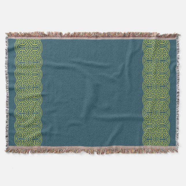 The 'Cosy Catastrophe' Blue Celtic Throw Blanket (Front)